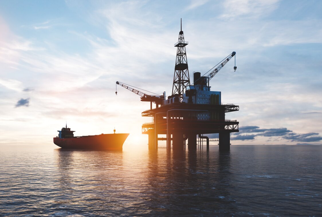 © Photocreo Bednarek - stock.adobe.com Oil platform on the ocean. Offshore drilling for gas and petroleum | © Photocreo Bednarek - stock.adobe.com
